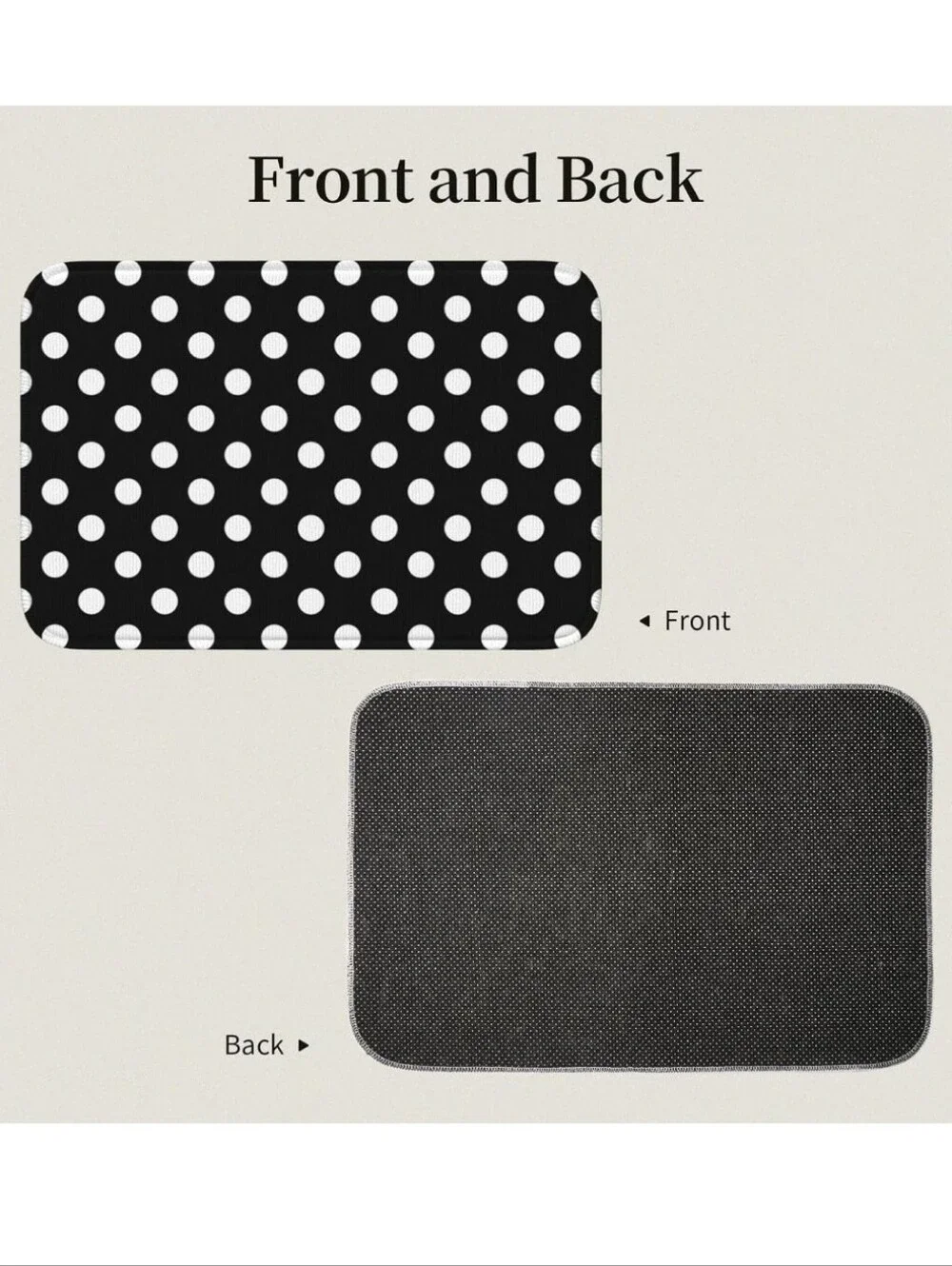 Black and White Polka Dot Bath Mat - Classic Non-Slip Accent